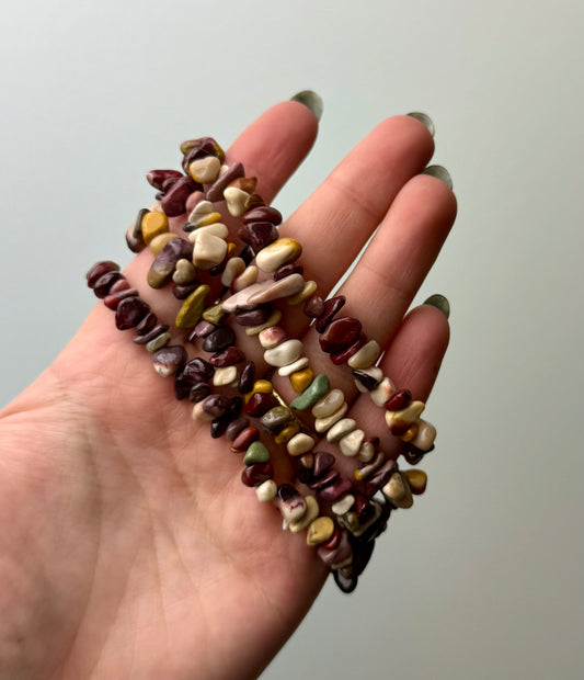 Mookaite chip bracelets