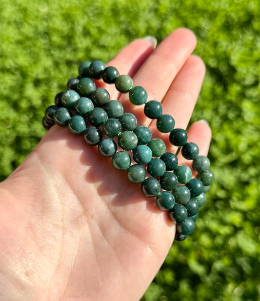 Moss agate bracelets