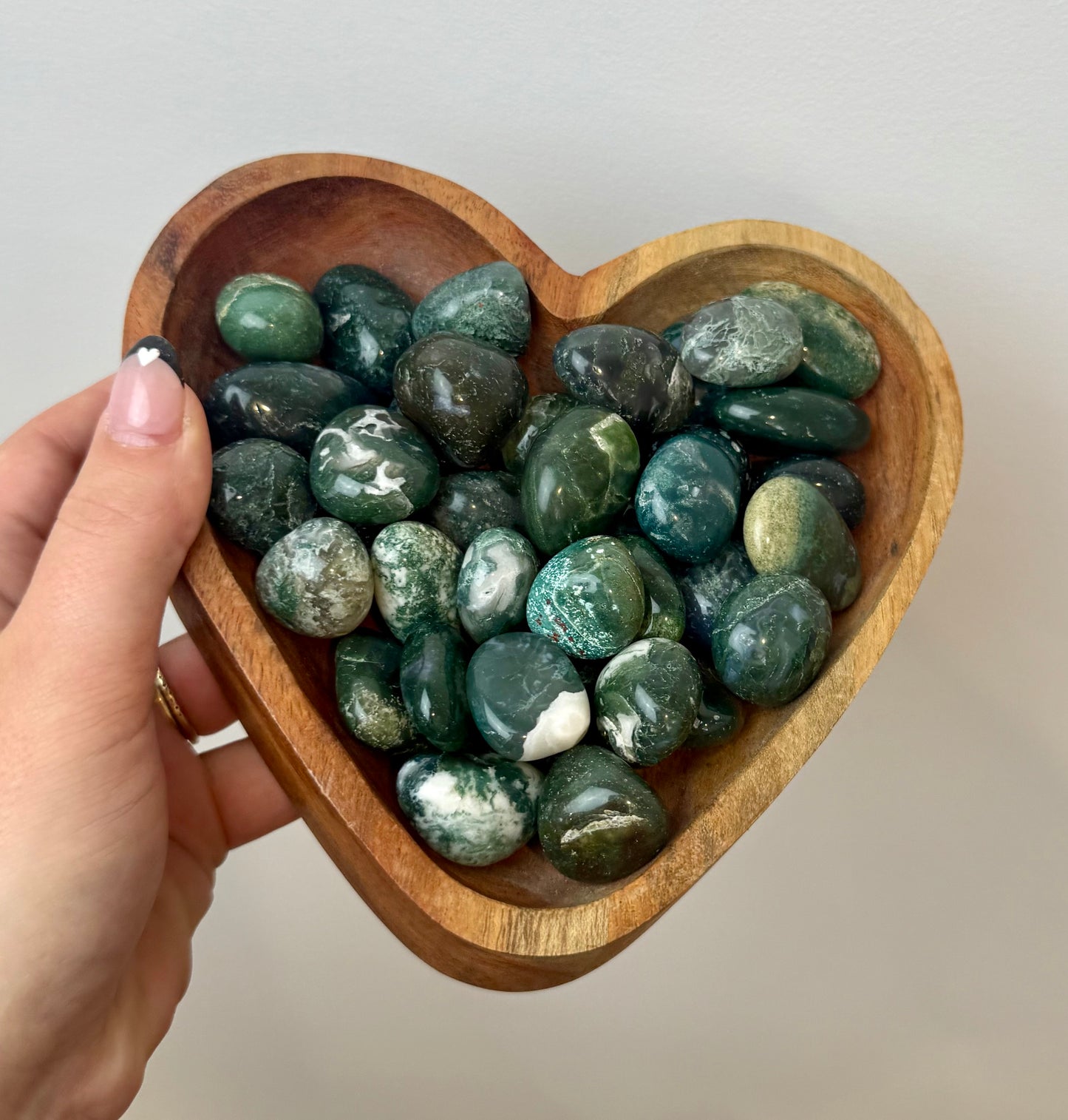 Moss agate tumbles