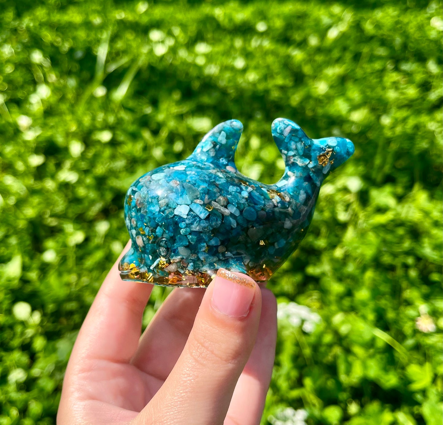 Resin dolphin carving