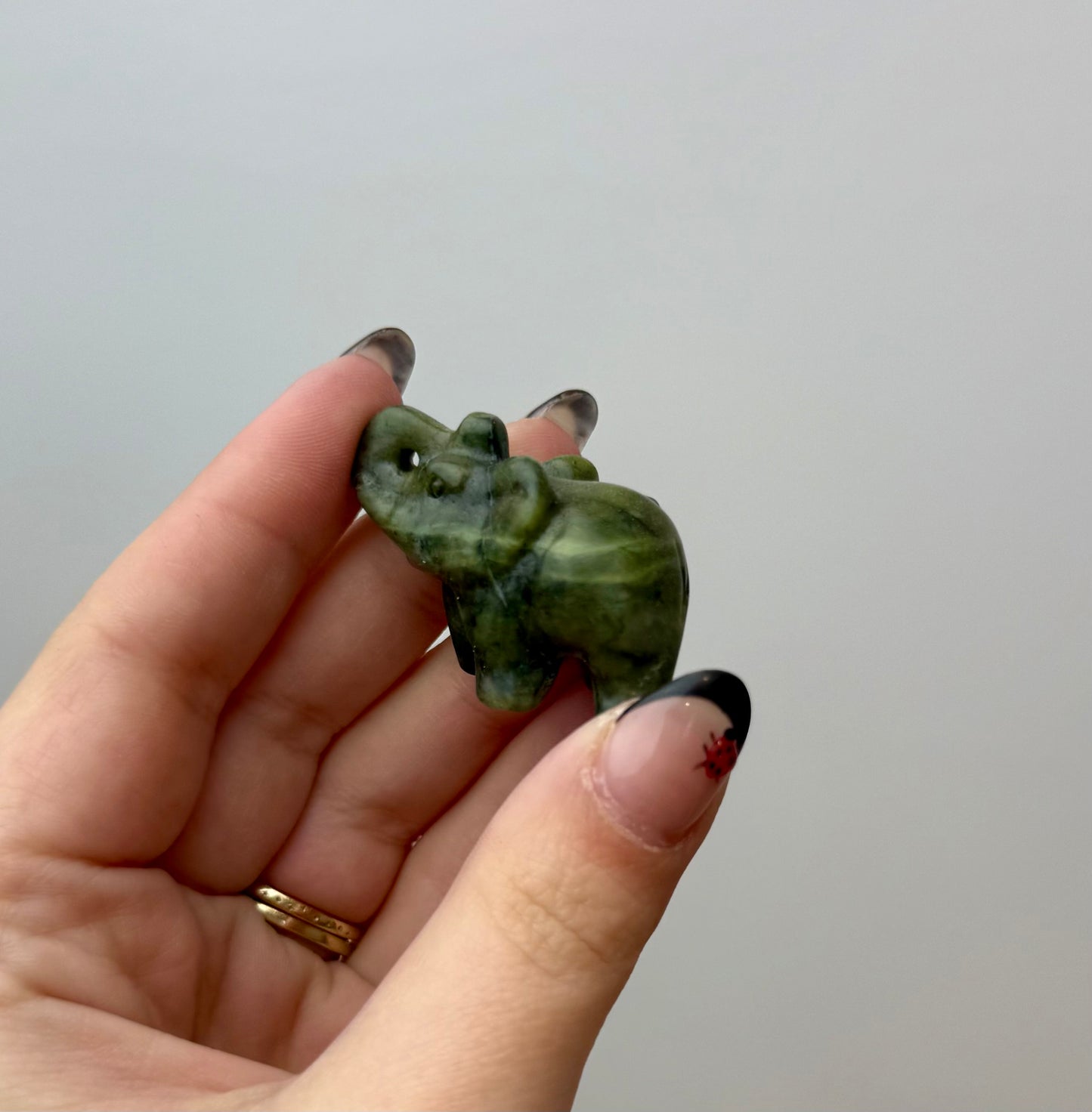Jade elephant carving