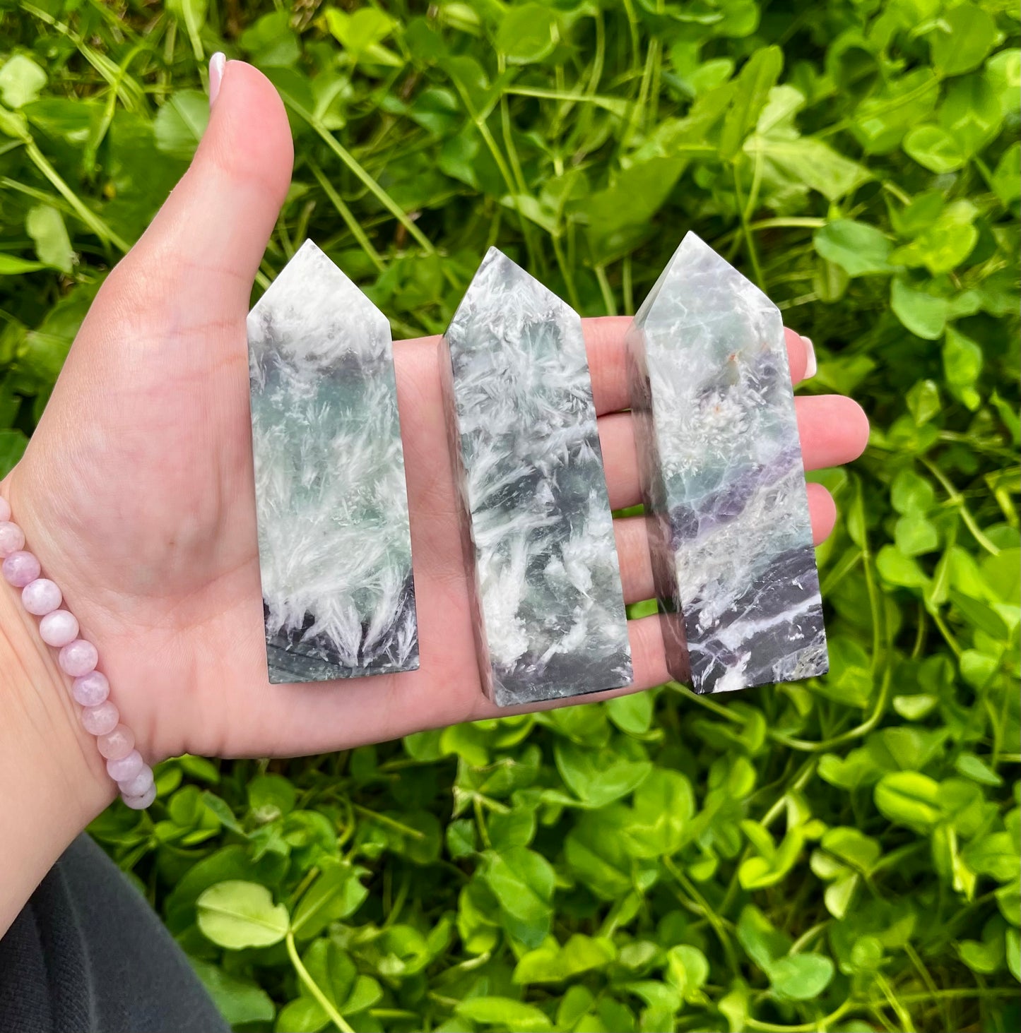 Feather fluorite towers