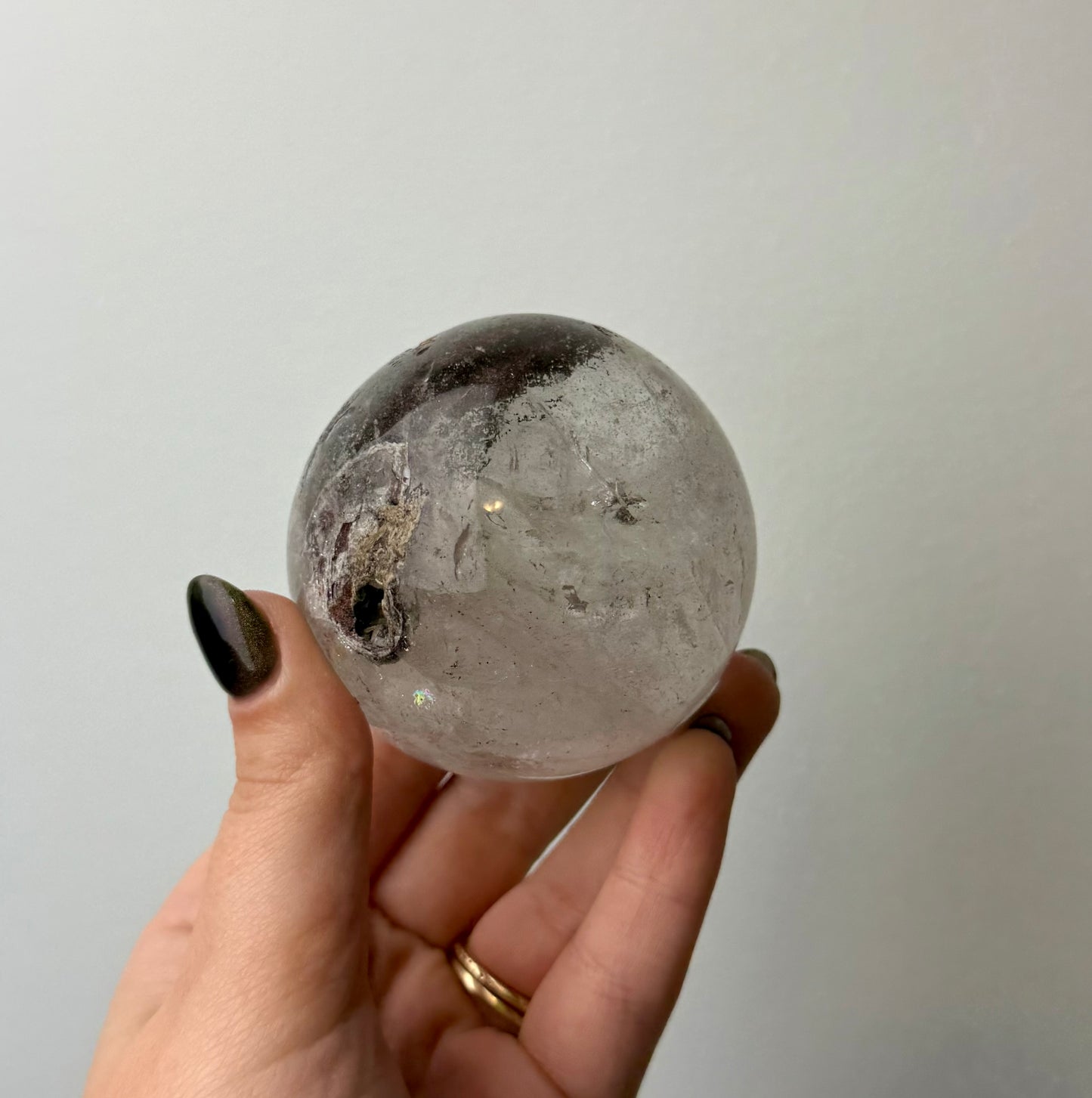 Imperfect garden quartz sphere