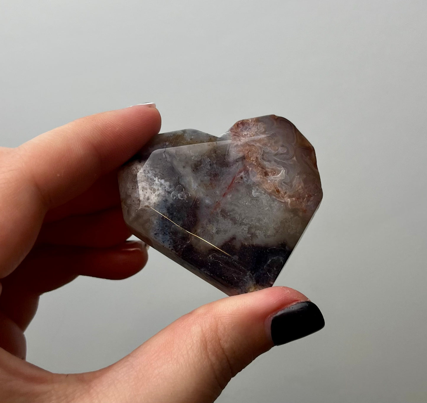 Crazy lace agate heart carving