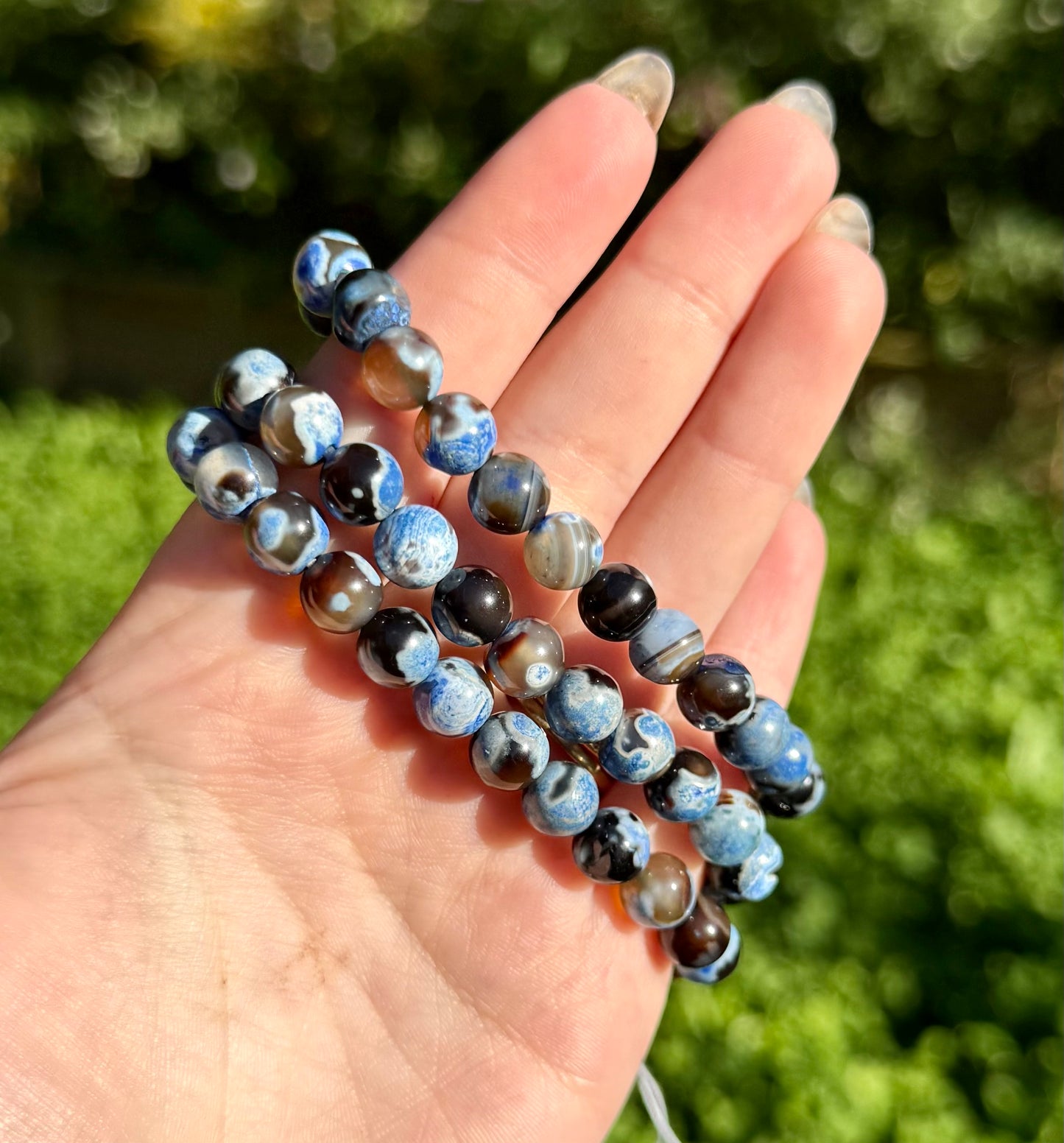 Dyed orca agate bracelets
