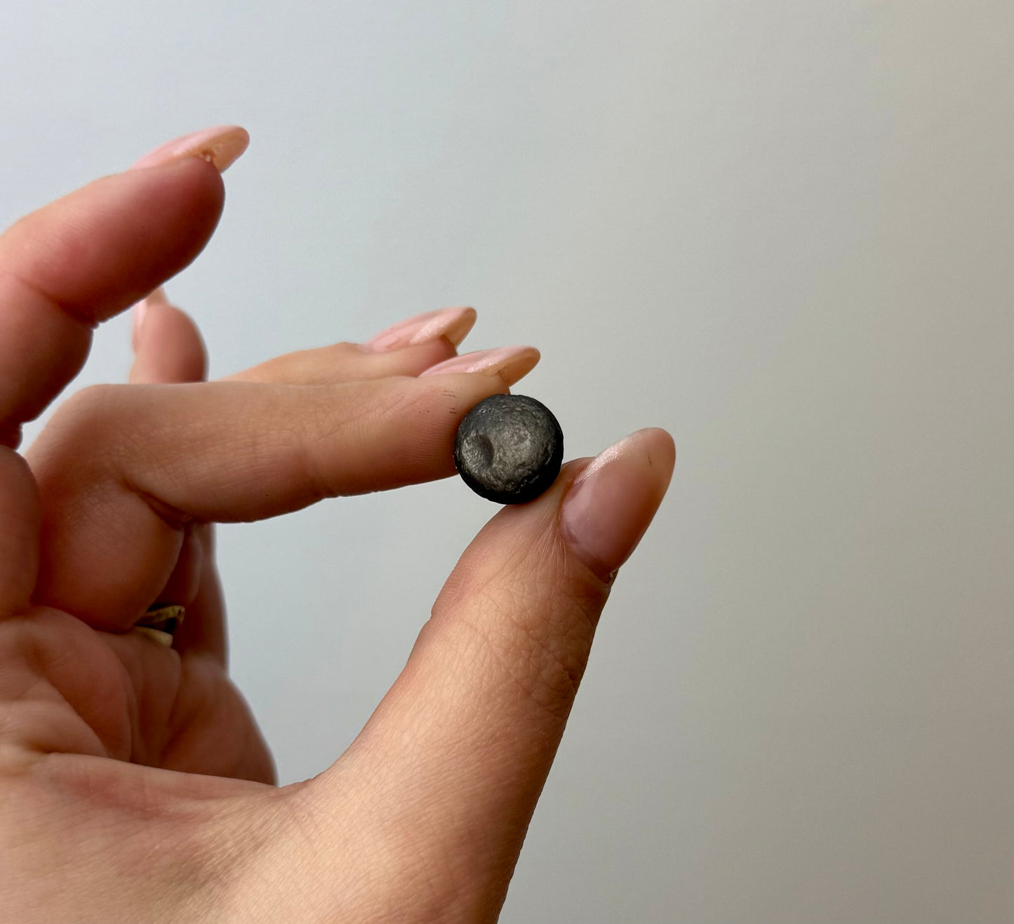 Silver obsidian 3D moon carvings
