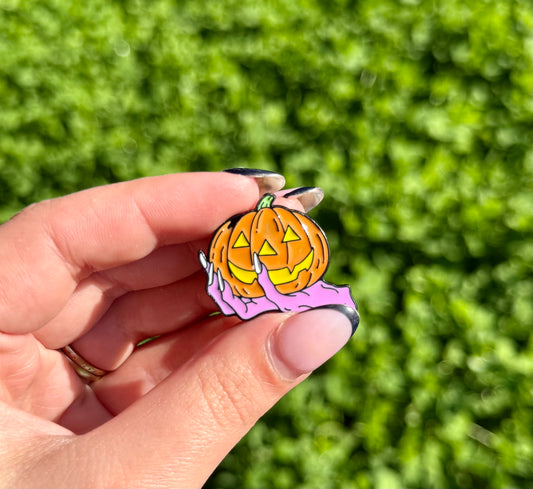 Jack o lantern enamel pin