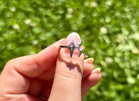 Blue topas adjustable ring