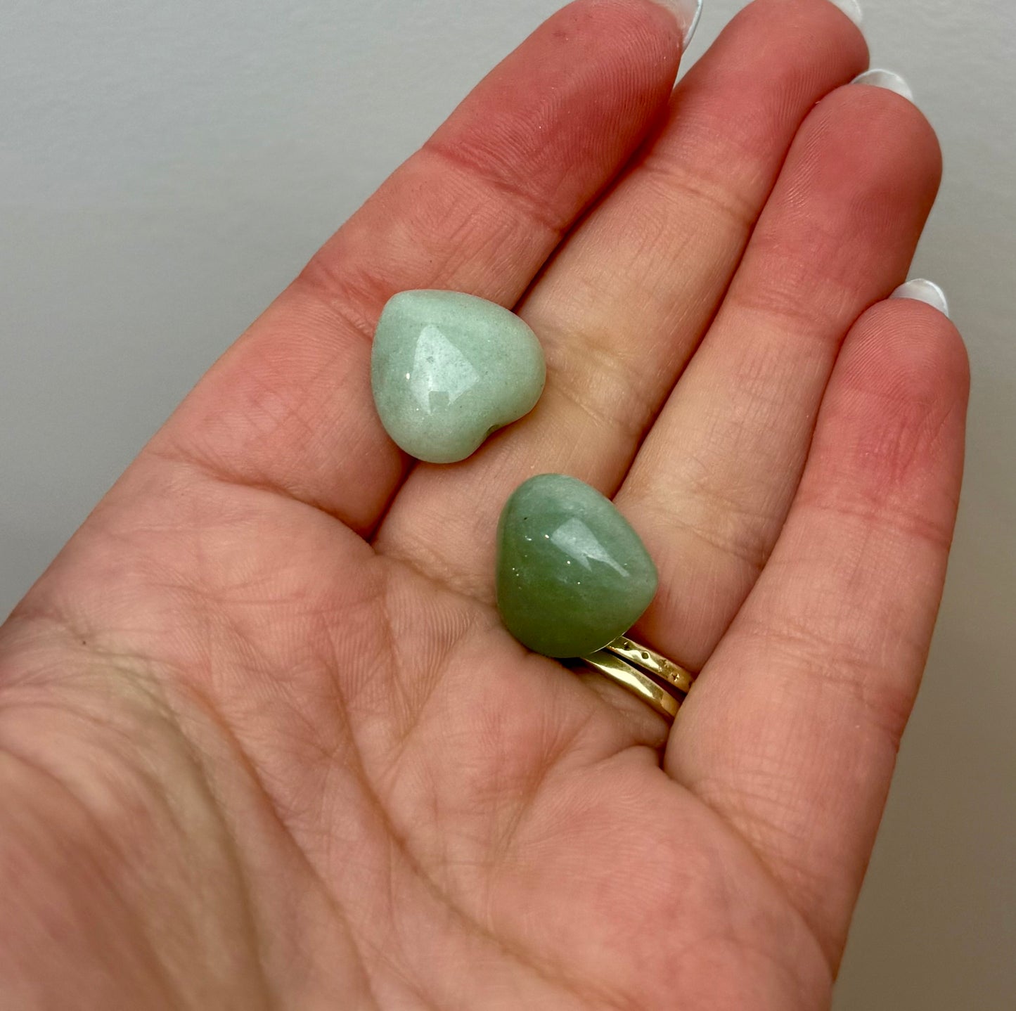 Mini green aventurine heart carvings