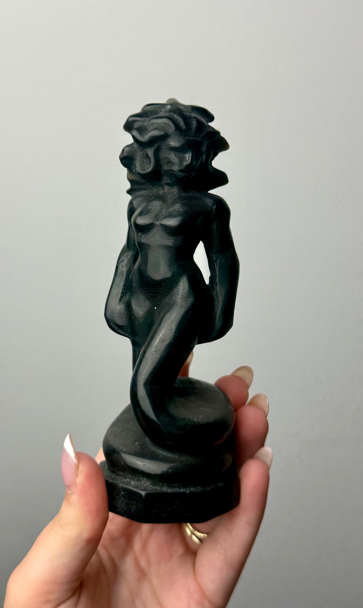 Obsidian Medusa carving