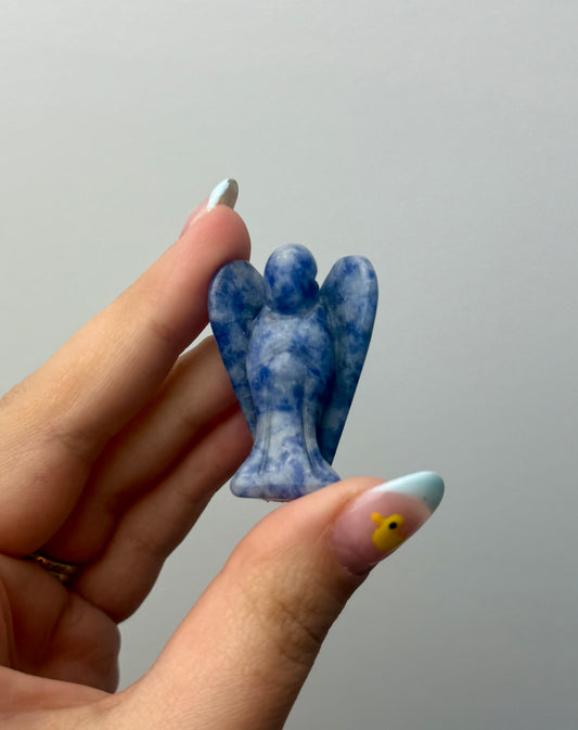 Sodalite angel carving
