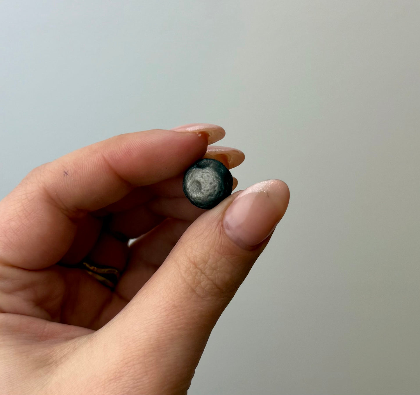 Silver obsidian 3D moon carvings