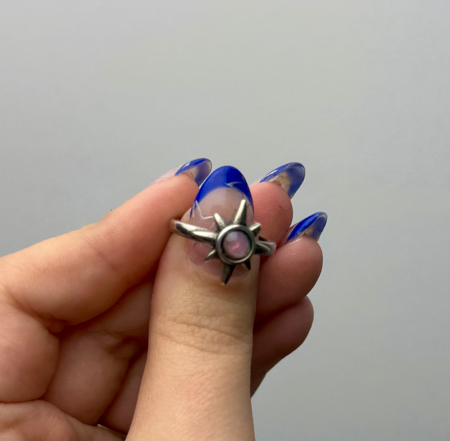 Opal star adjustable ring