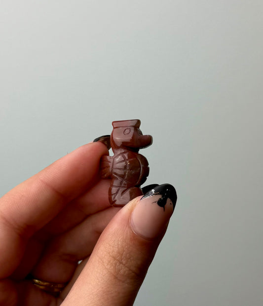 Ocean jasper seahorse carving
