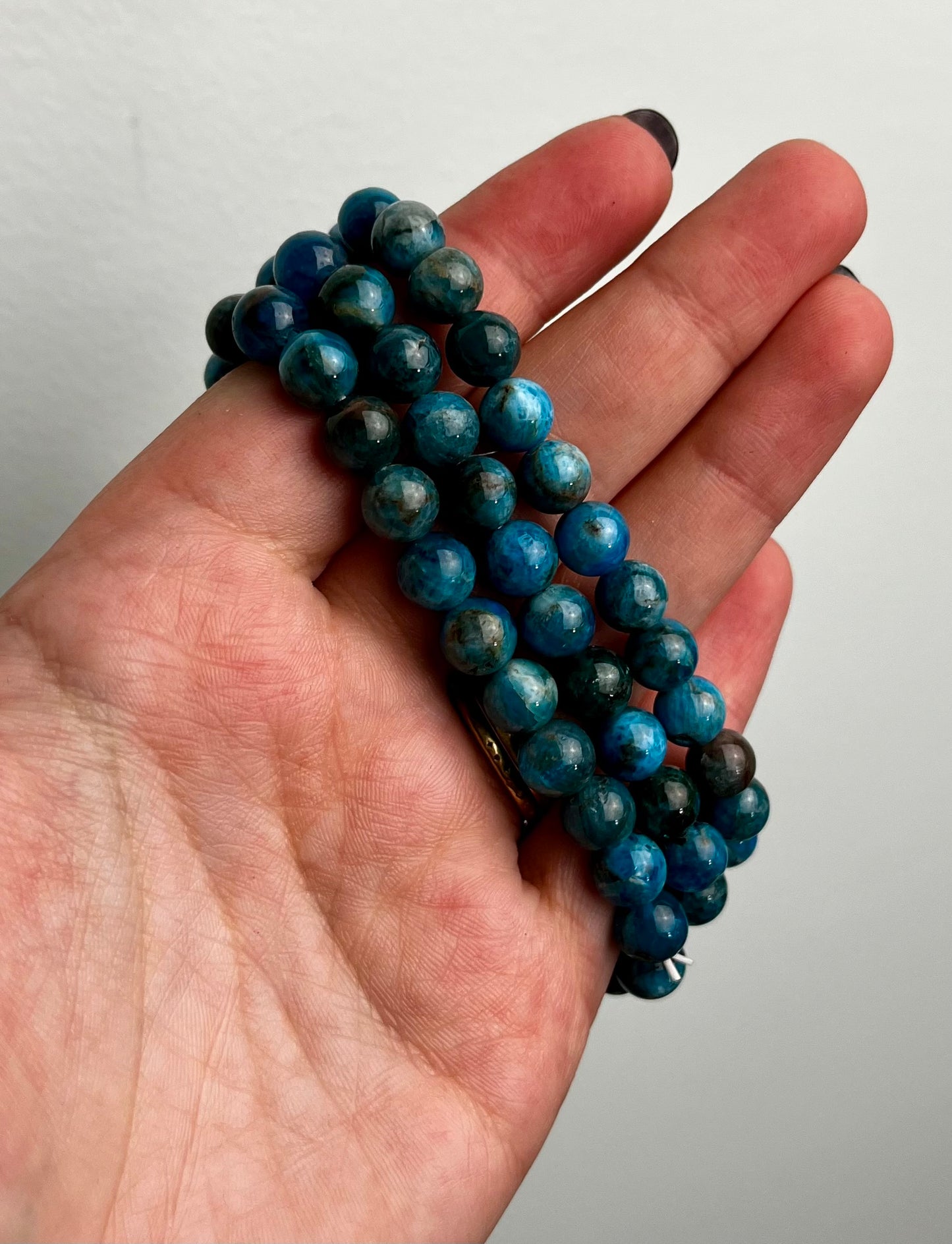 Blue apatite bracelets