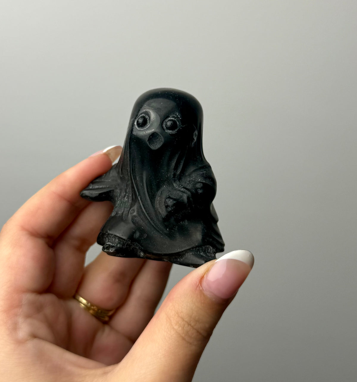 Obsidian ghost carvings