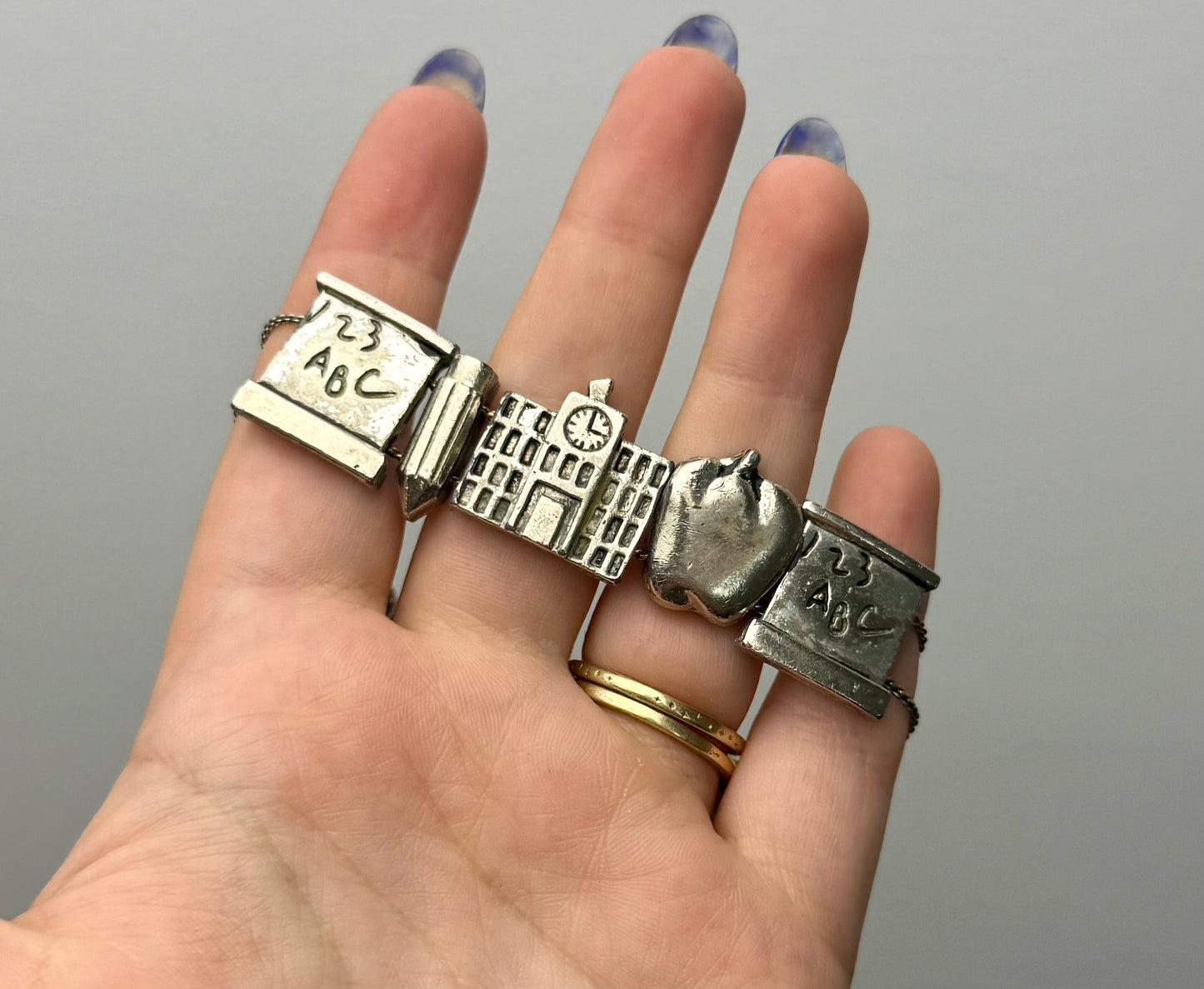 School/teacher charm bracelet thrifted find