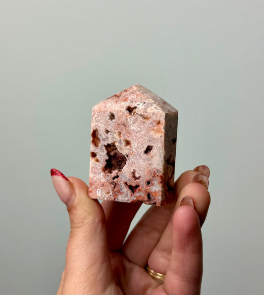Pink crazy lace agate tower