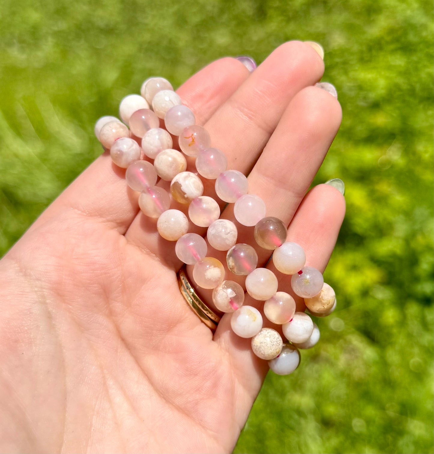 Flower agate bracelets