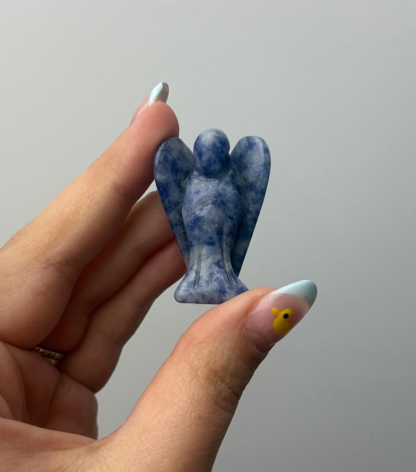 Sodalite angel carving