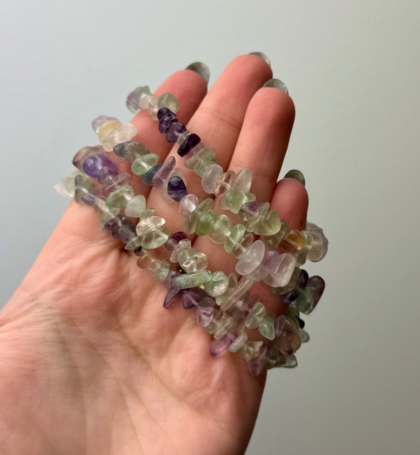 Fluorite chip bracelets