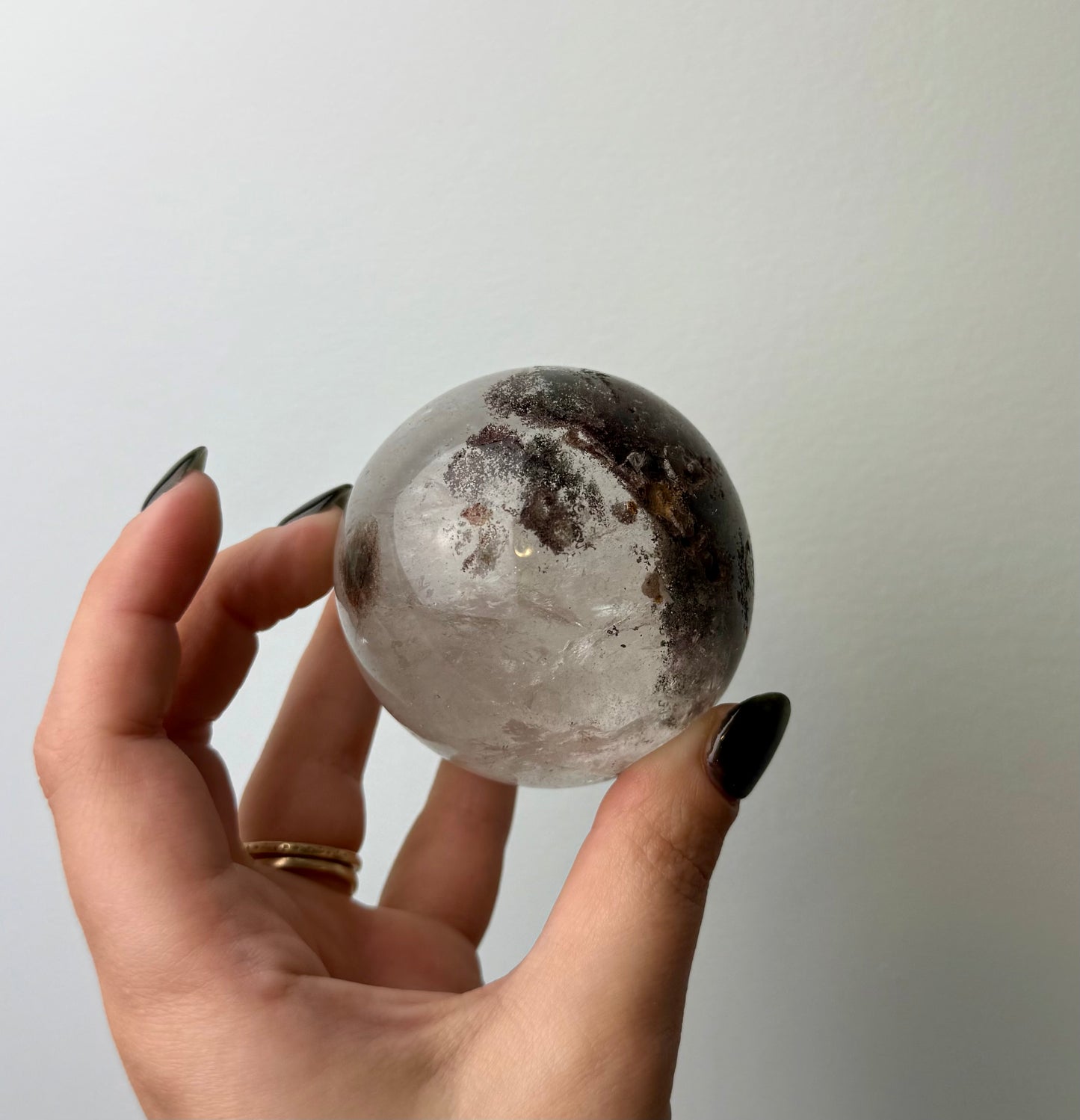 Imperfect garden quartz sphere