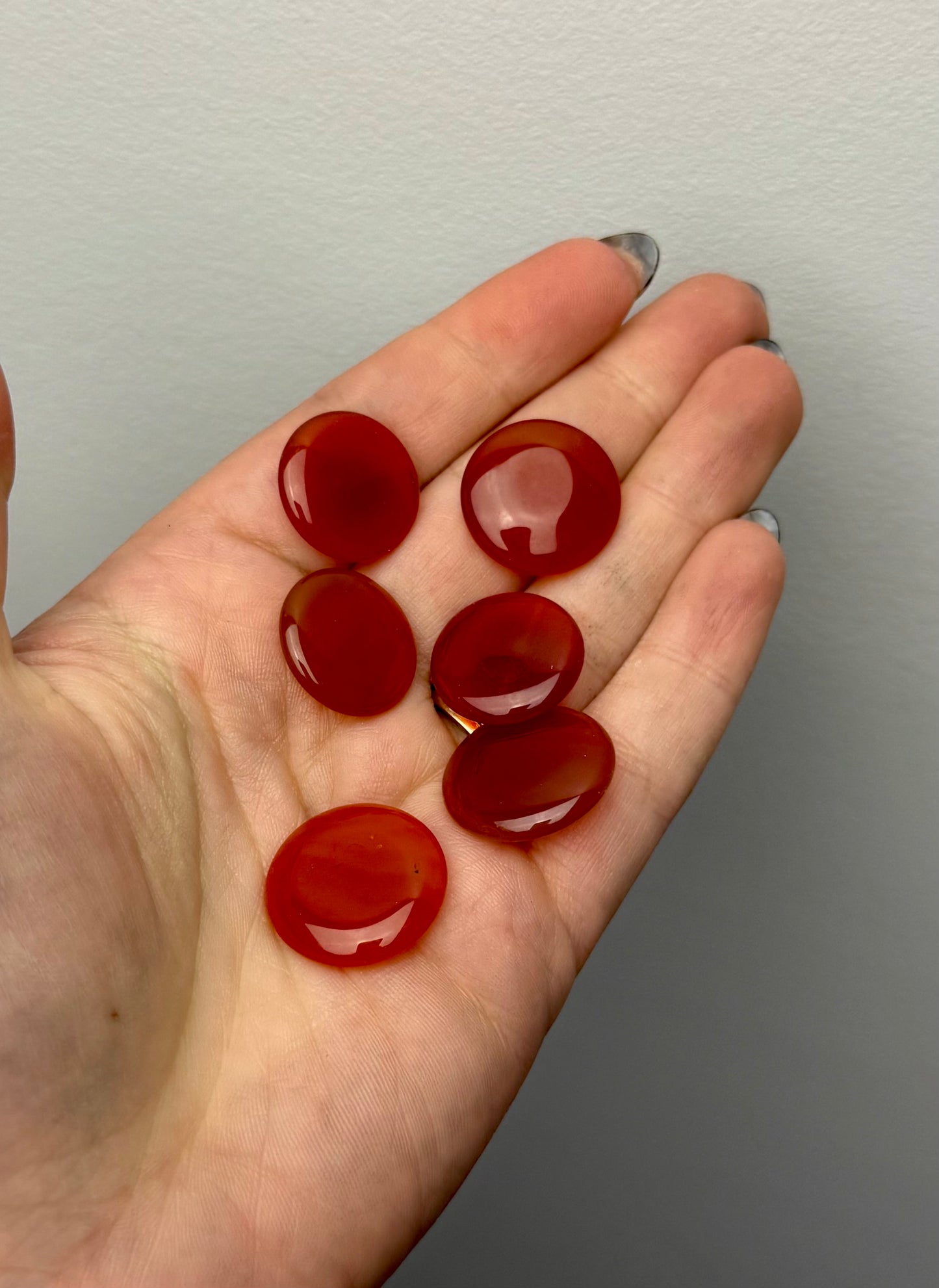 Carnelian cabochon circles ￼