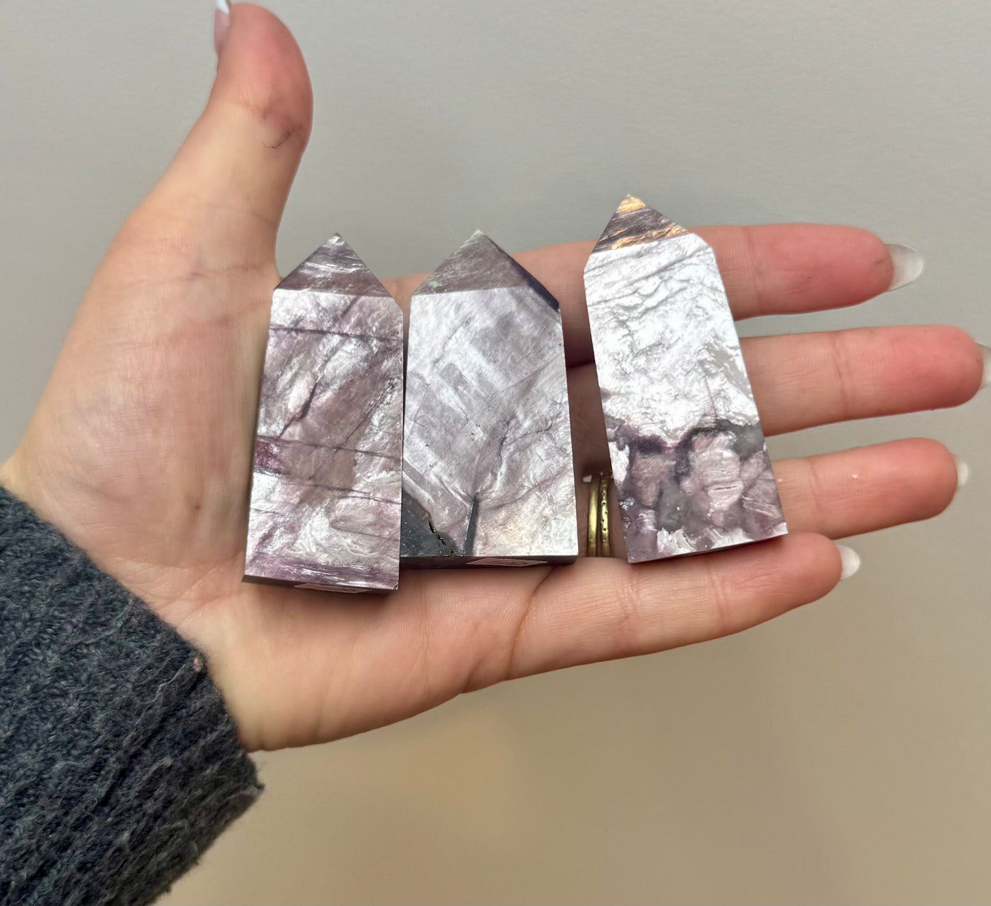 Purple mica/gem lepidolite towers