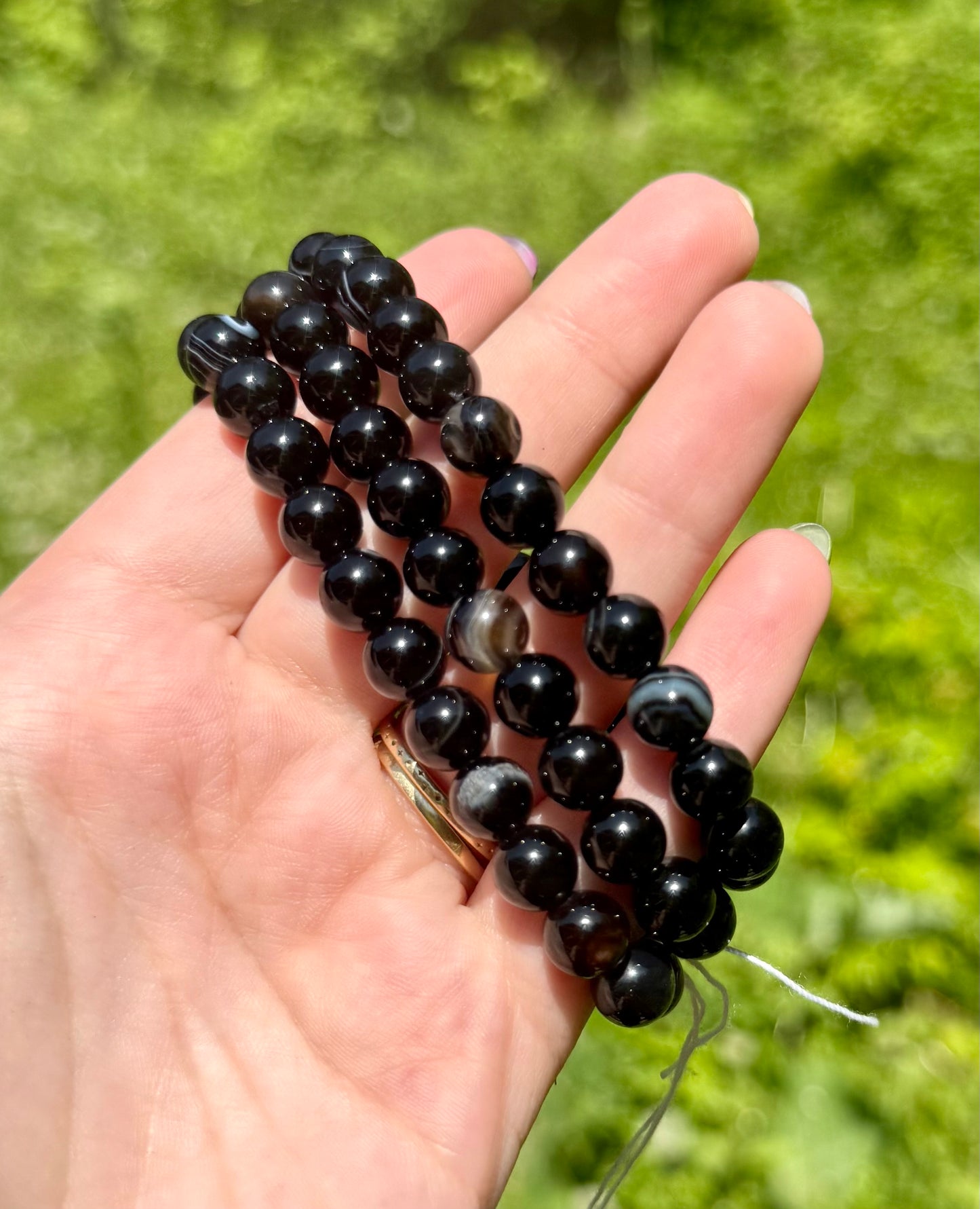 Black agate bracelets