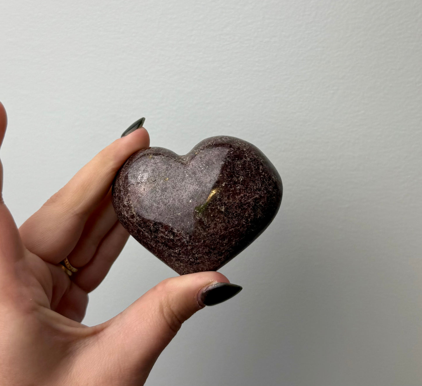 Garnet heart carving
