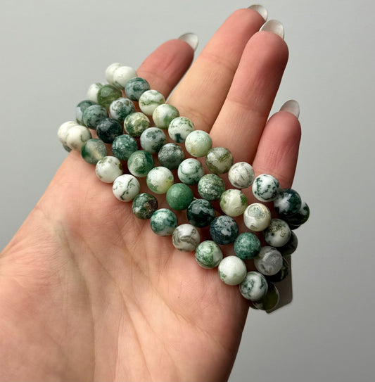 Moss agate bracelets
