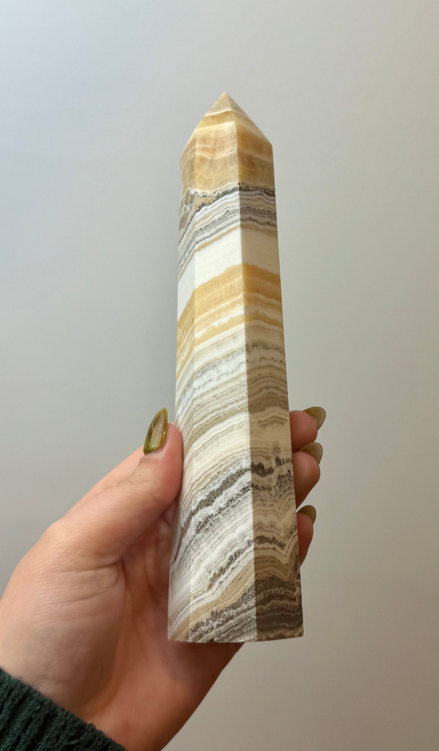 Dendritic orange calcite tower