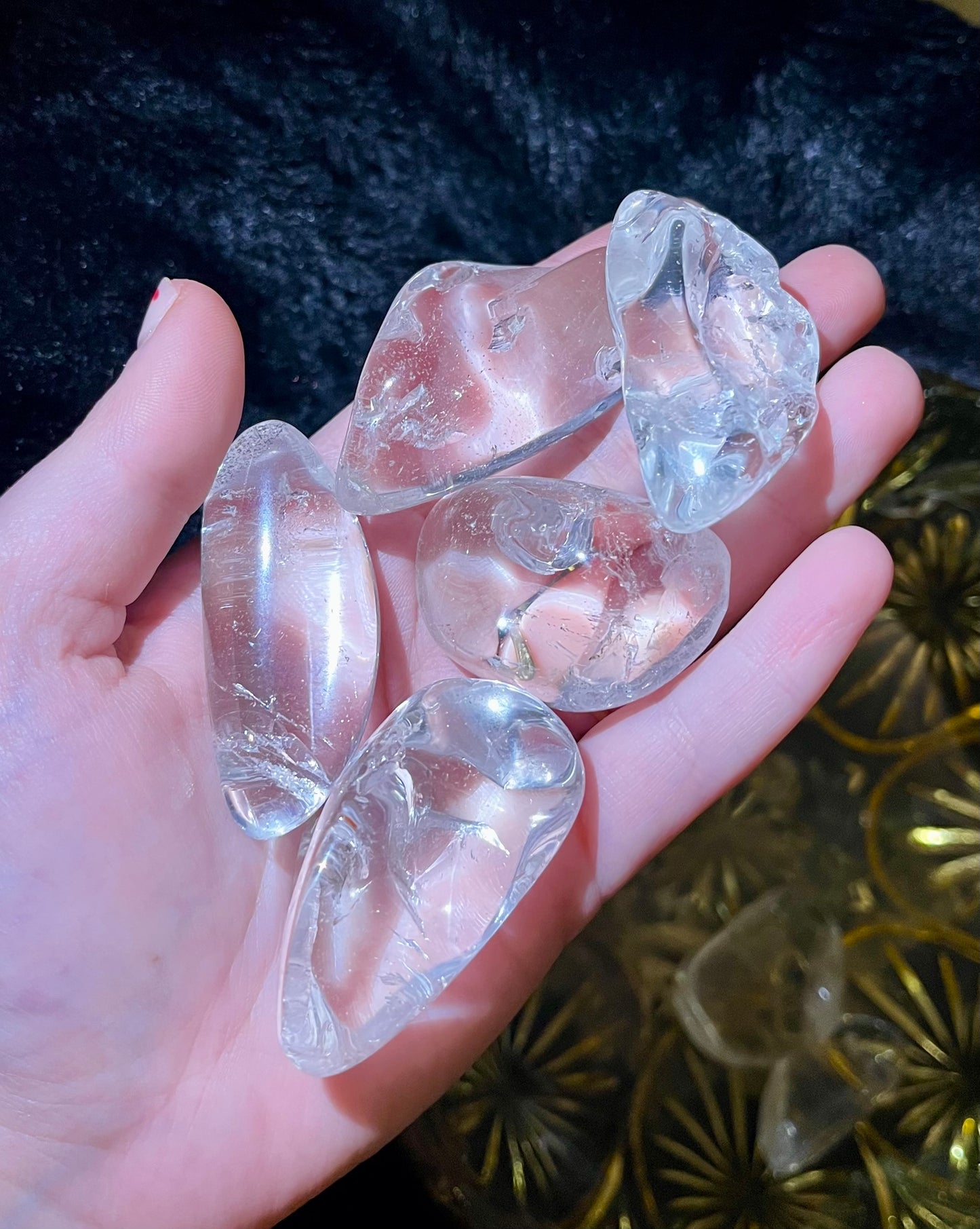 Clear quartz tumbles