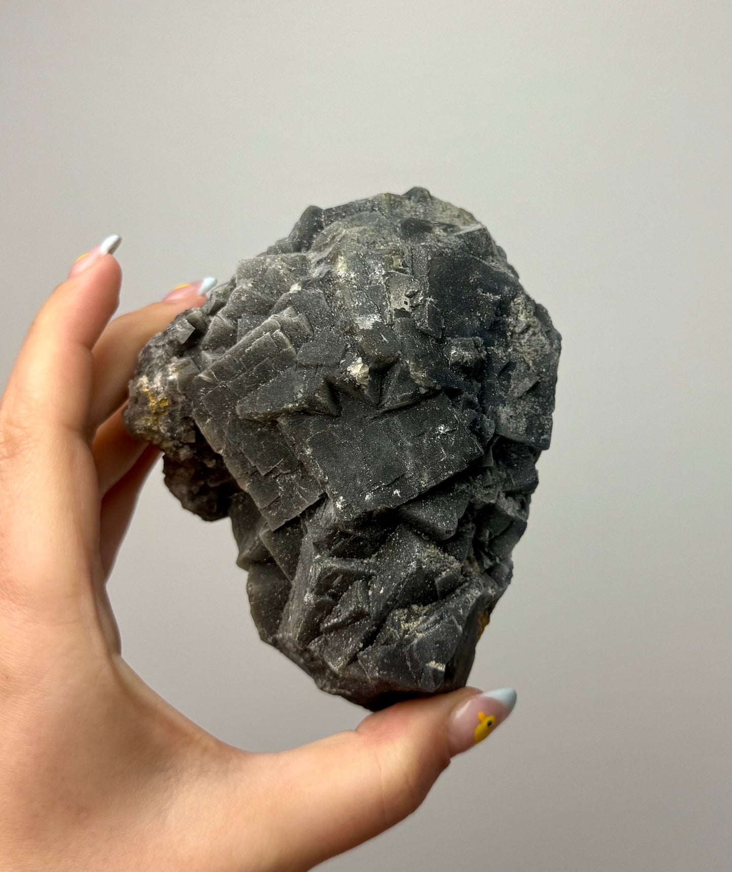 Black rose fluorite specimen