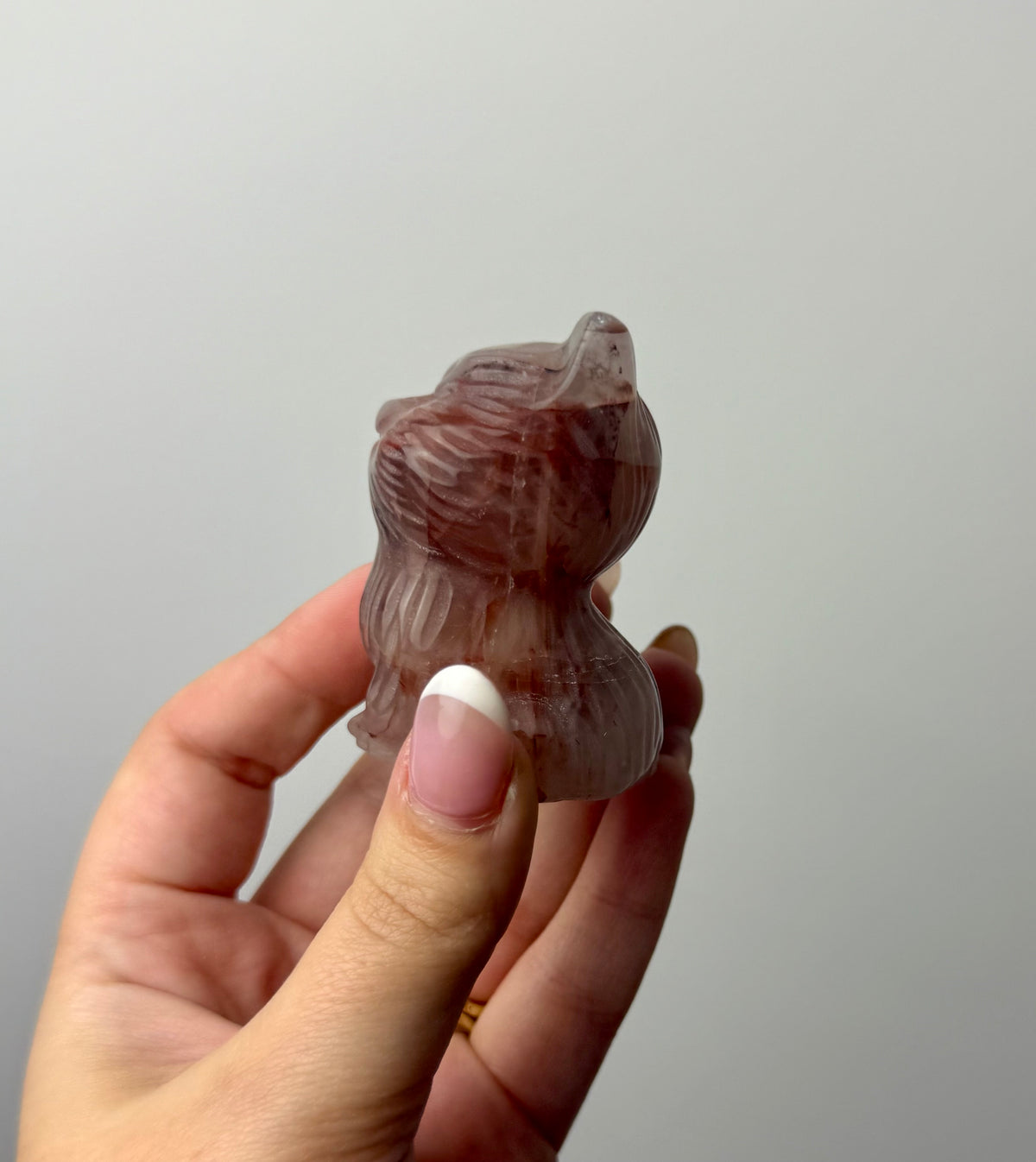 Fire quartz cat carving
