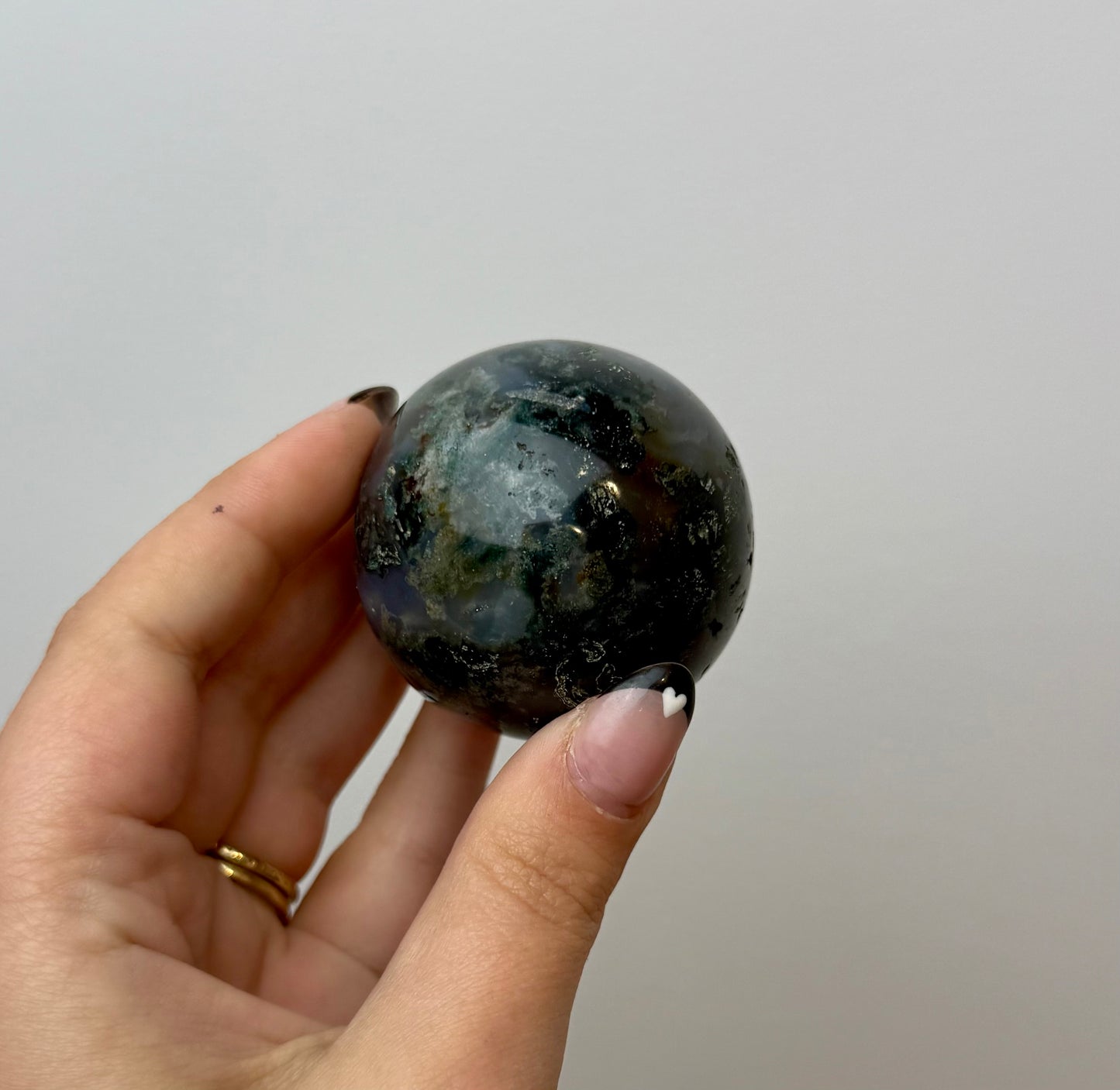Moss agate ocean jasper sphere