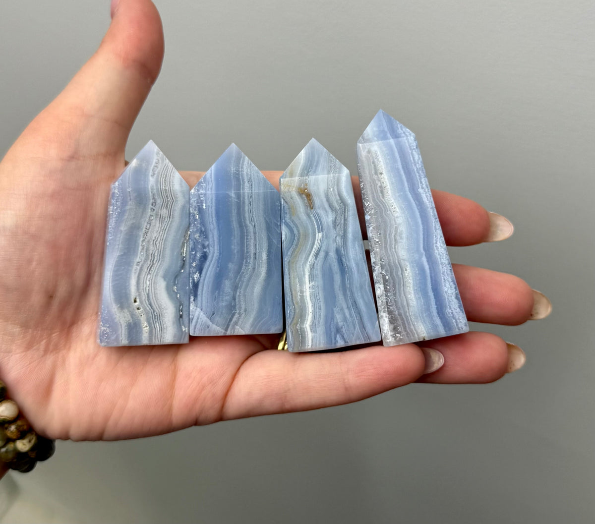 Blue lace agate towers