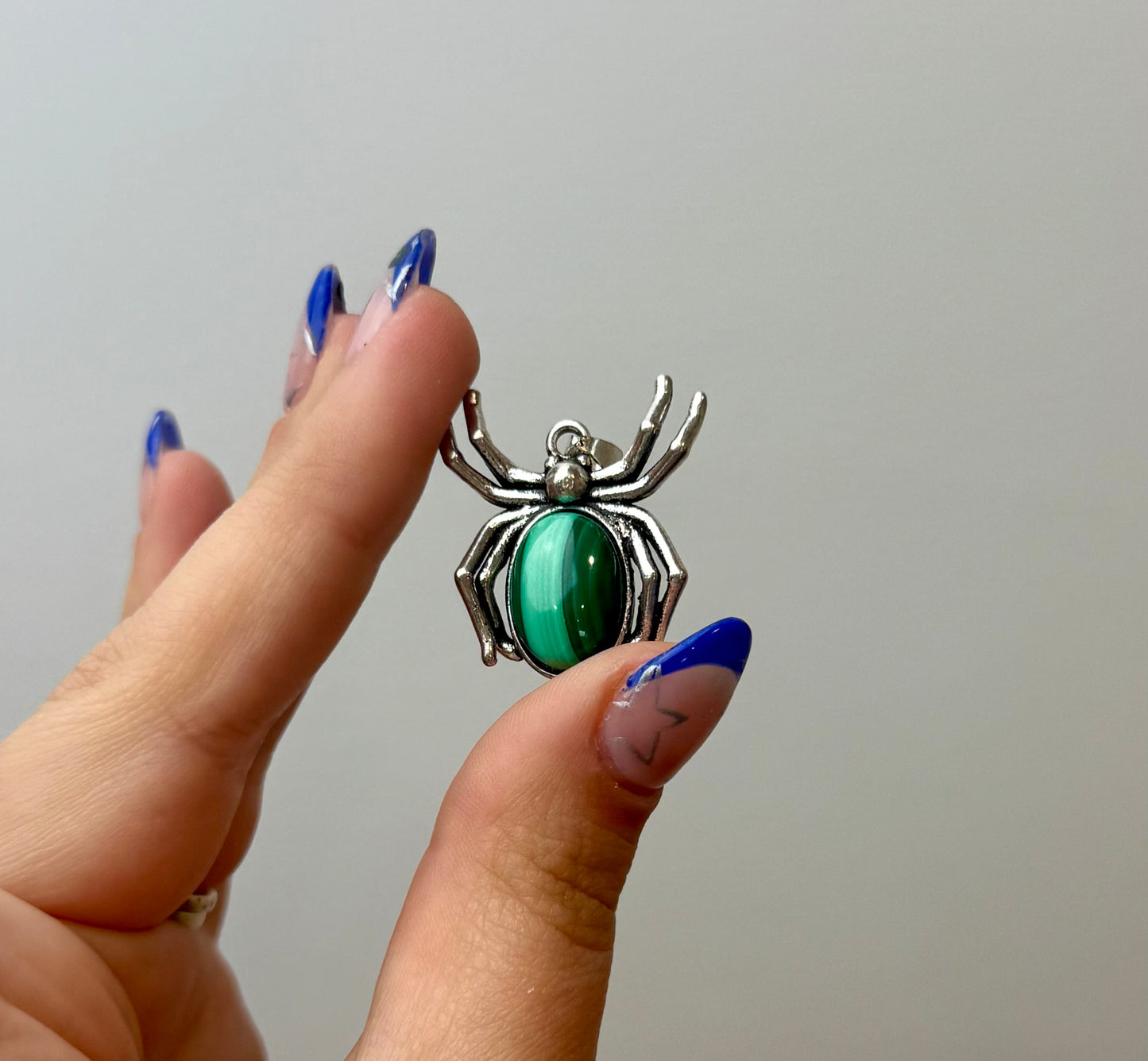 Malachite spider pendant