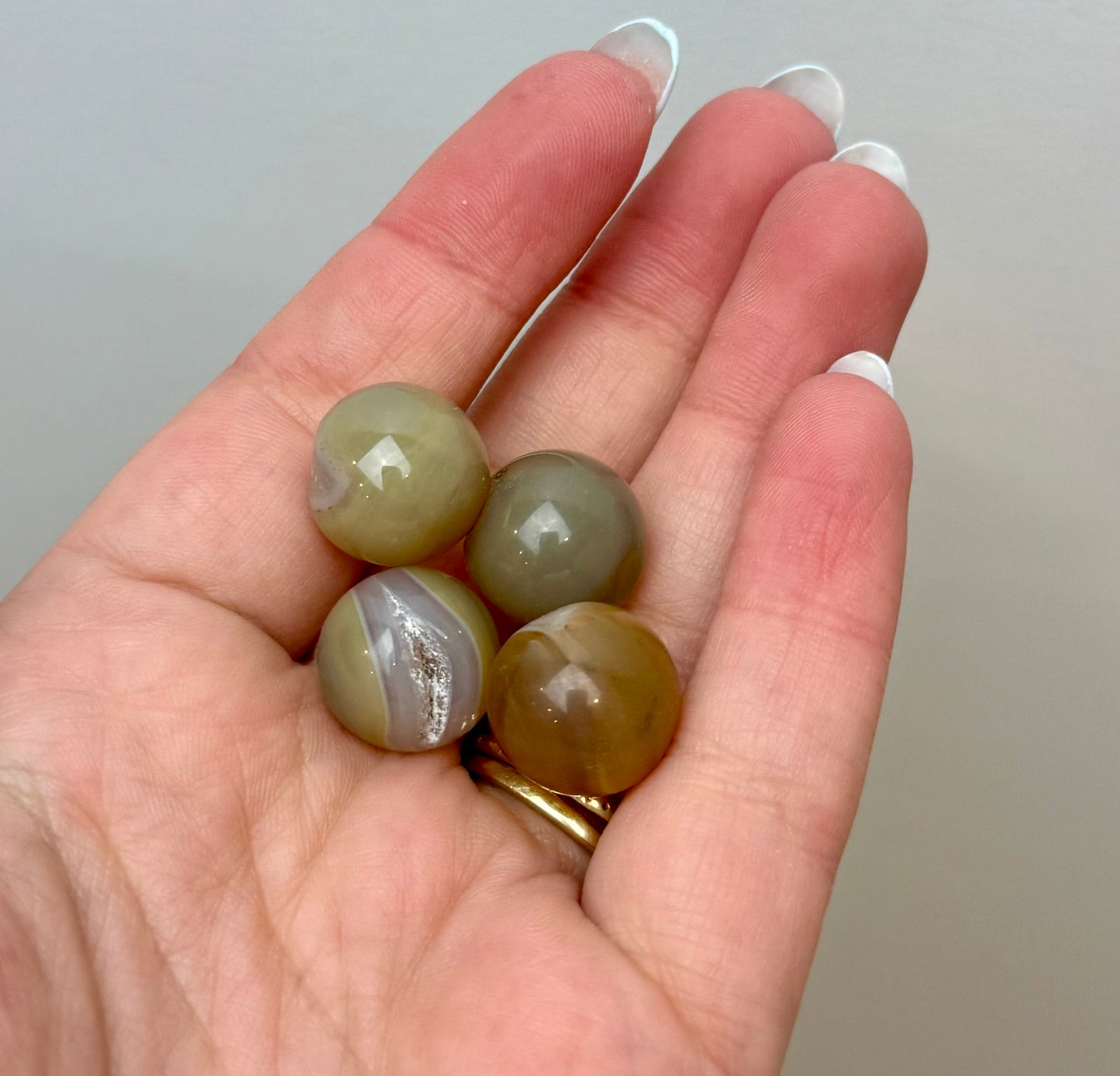 Mini chalcedony spheres
