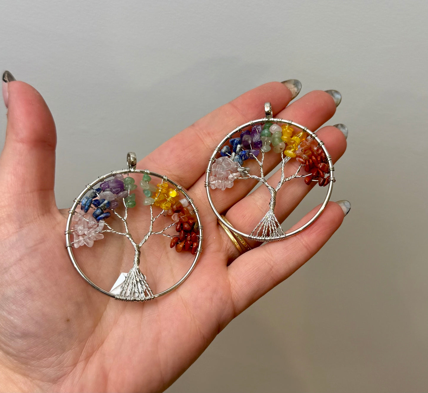 Chakra rainbow tree pendants