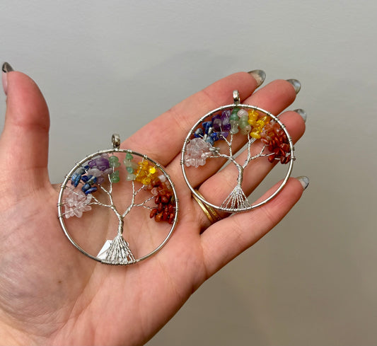 Chakra rainbow tree pendants