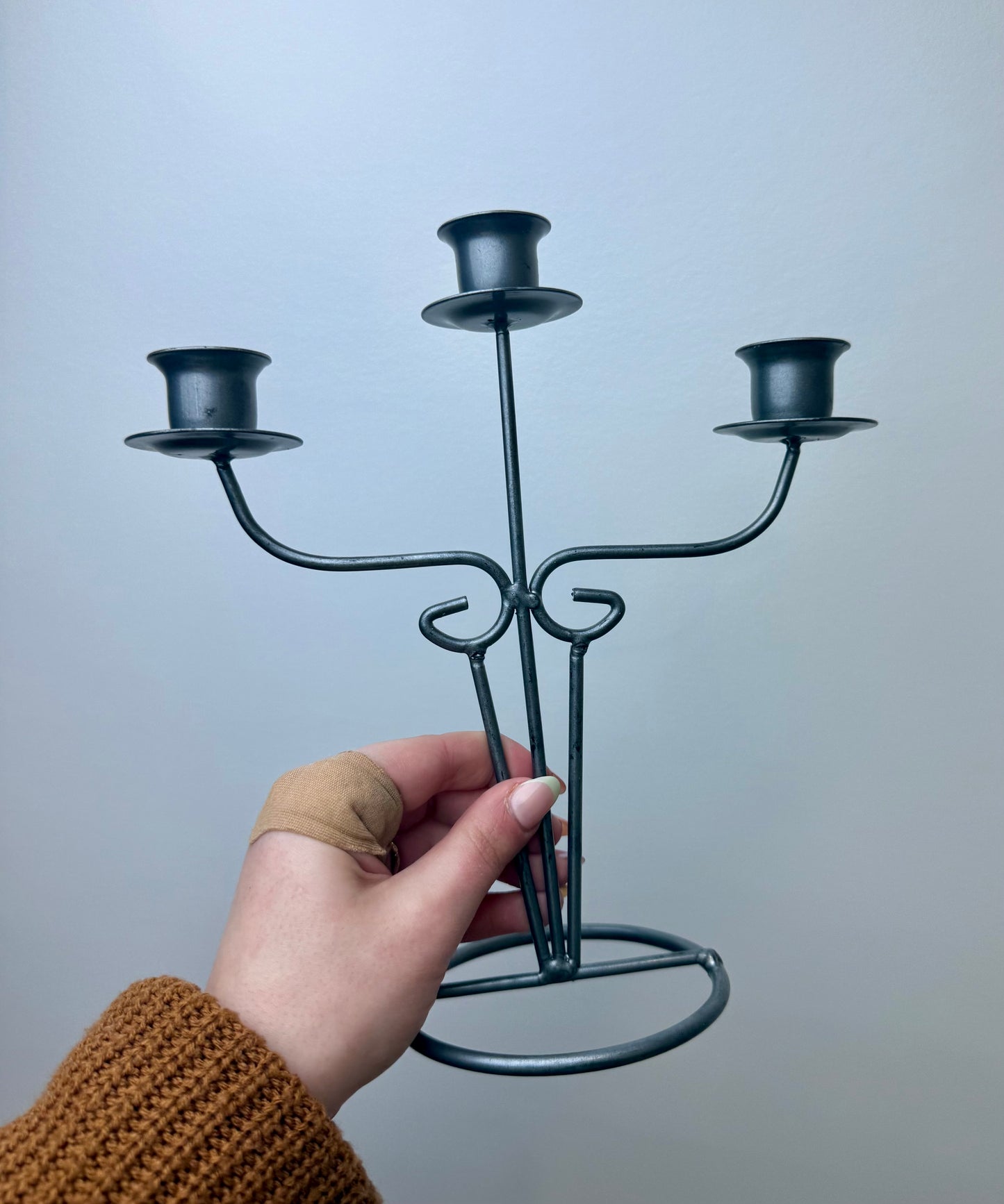 Candle stick holder/sphere stand thrifted find
