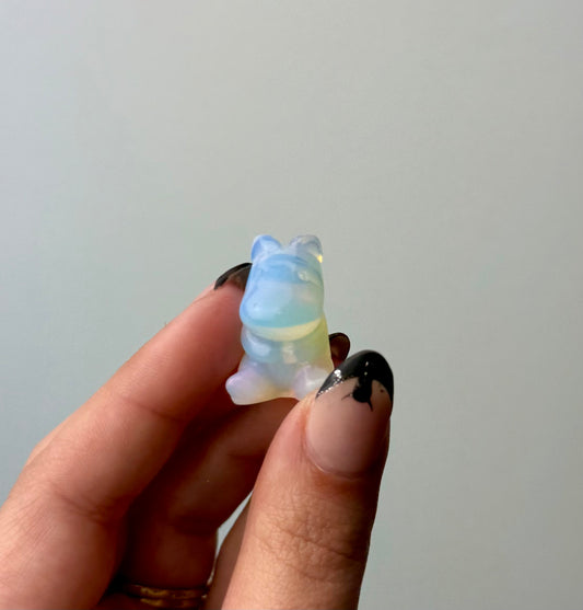 Man made Opalite hippo carving