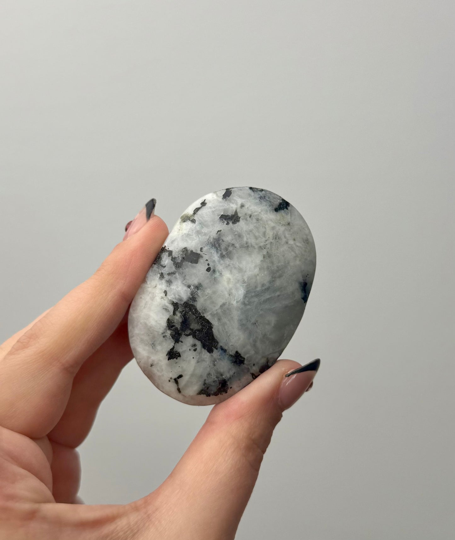 Rainbow moonstone palm stone