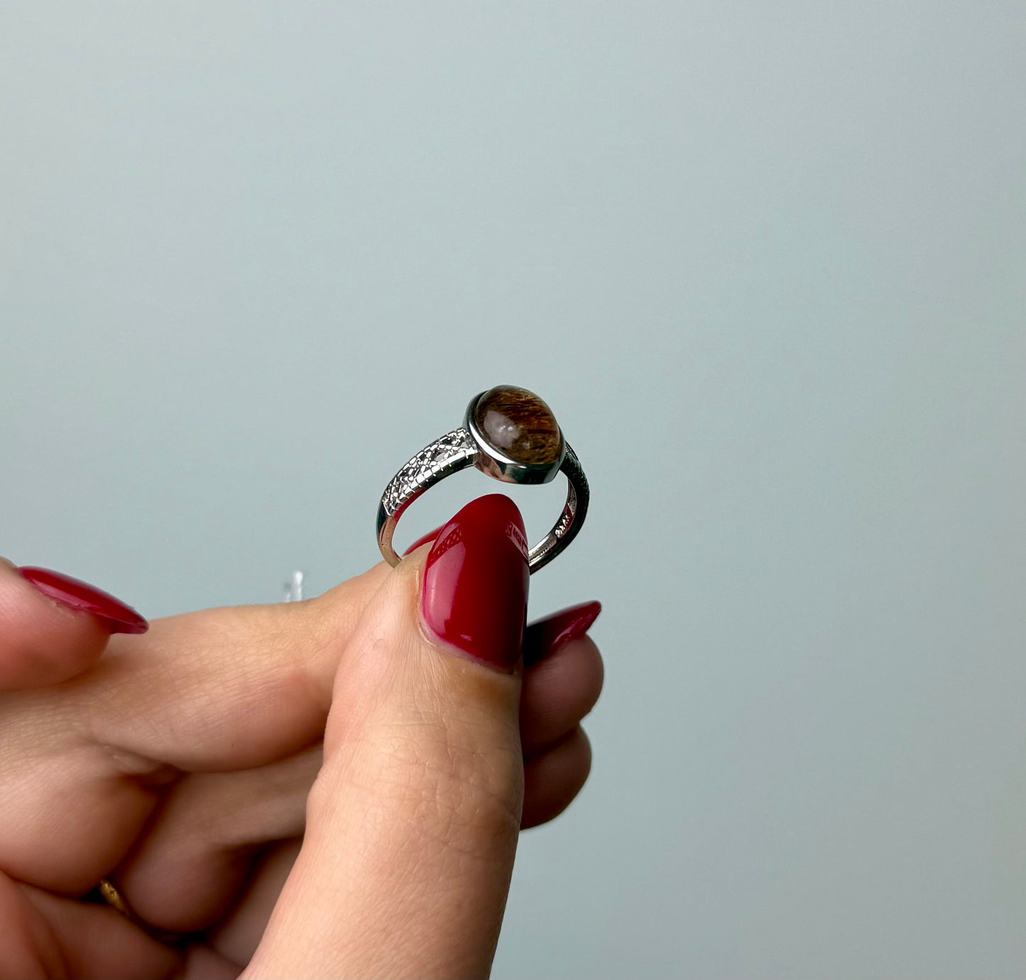 Rutile Quartz adjustable ring