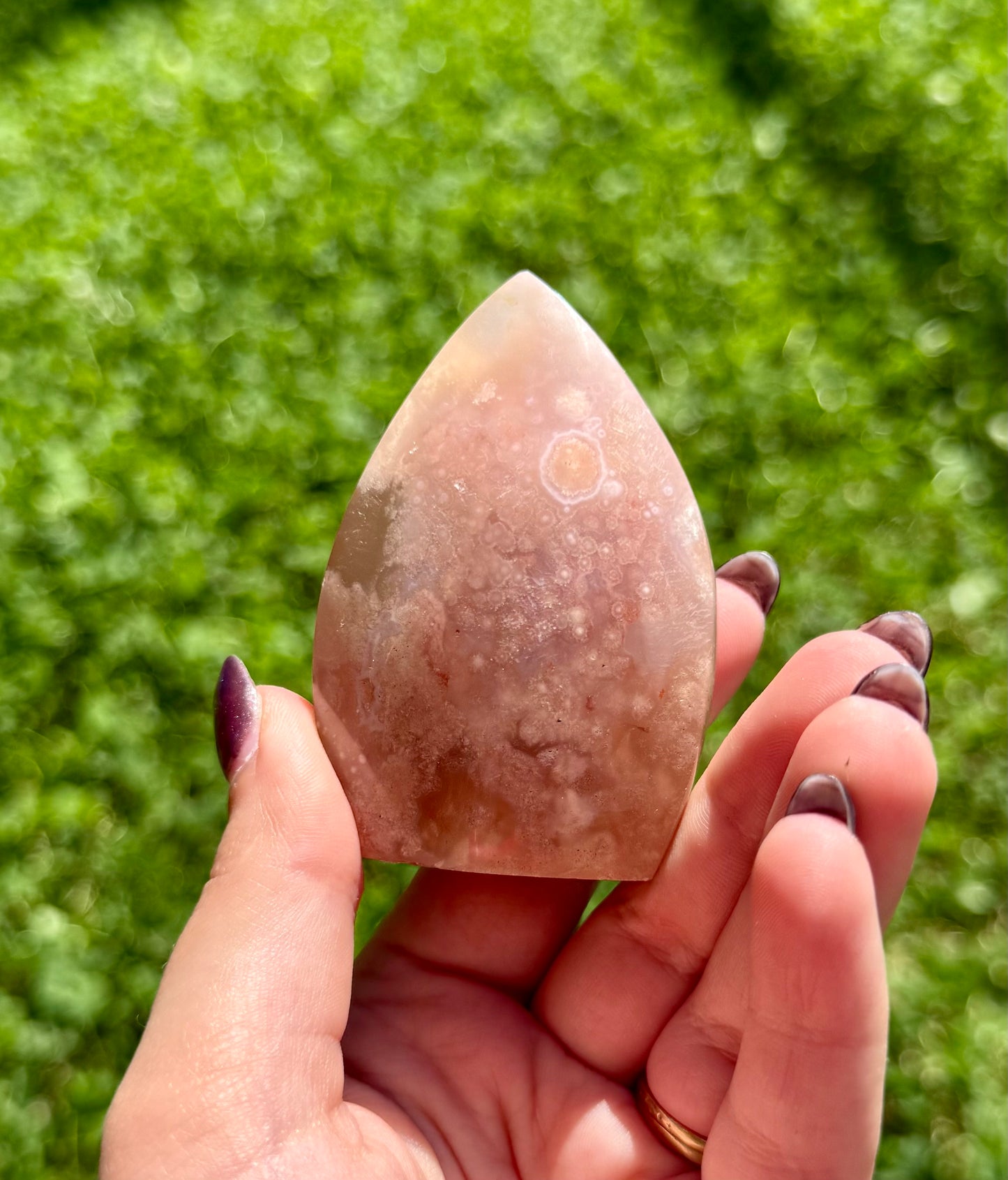 Flower agate tear freeform
