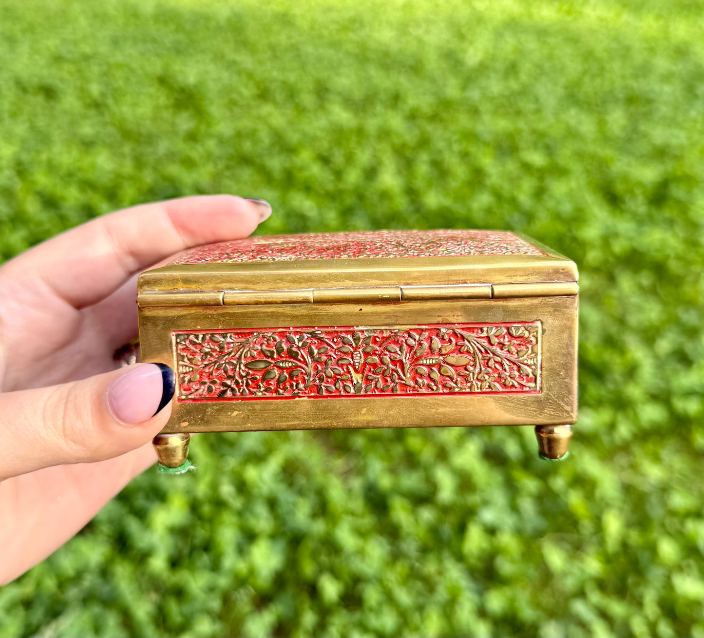 Metal wood trinket box thrifted find