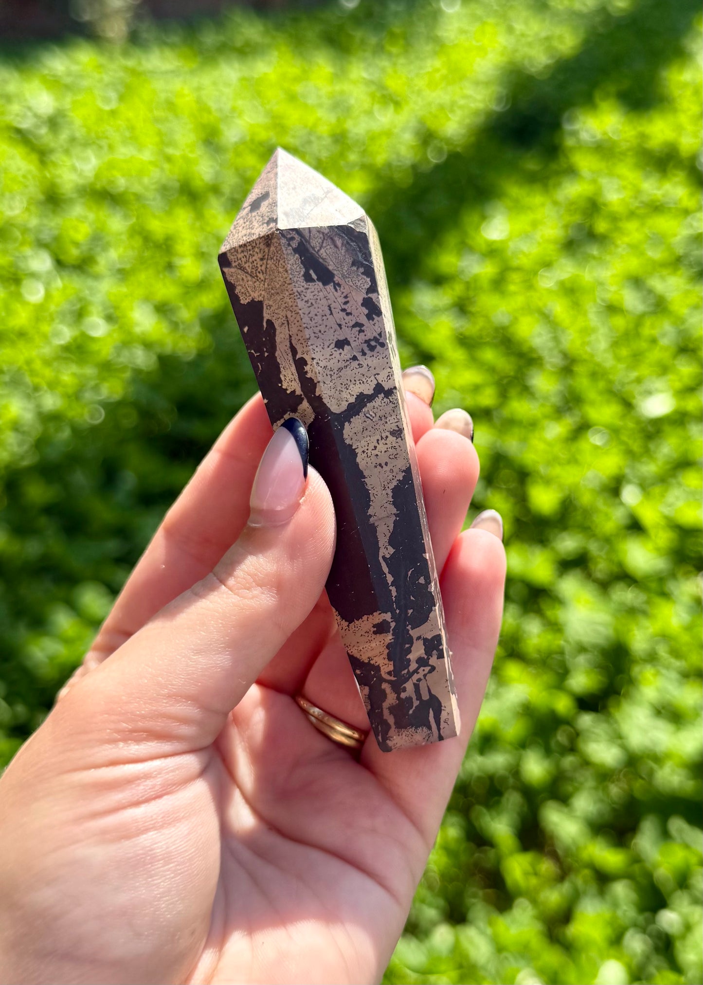 Picture jasper wand on stand
