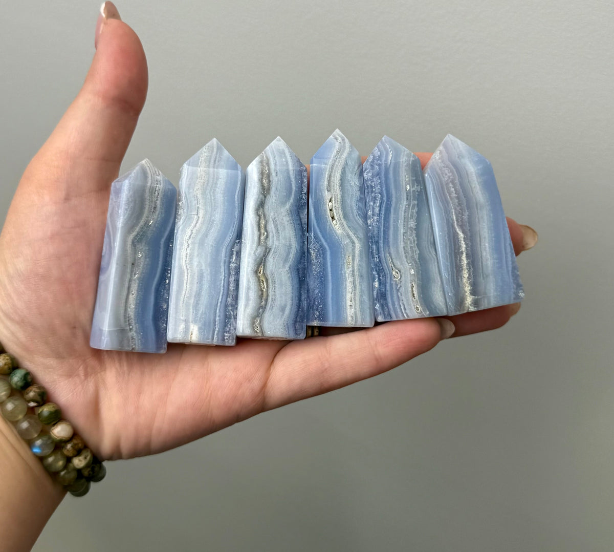 Blue lace agate towers