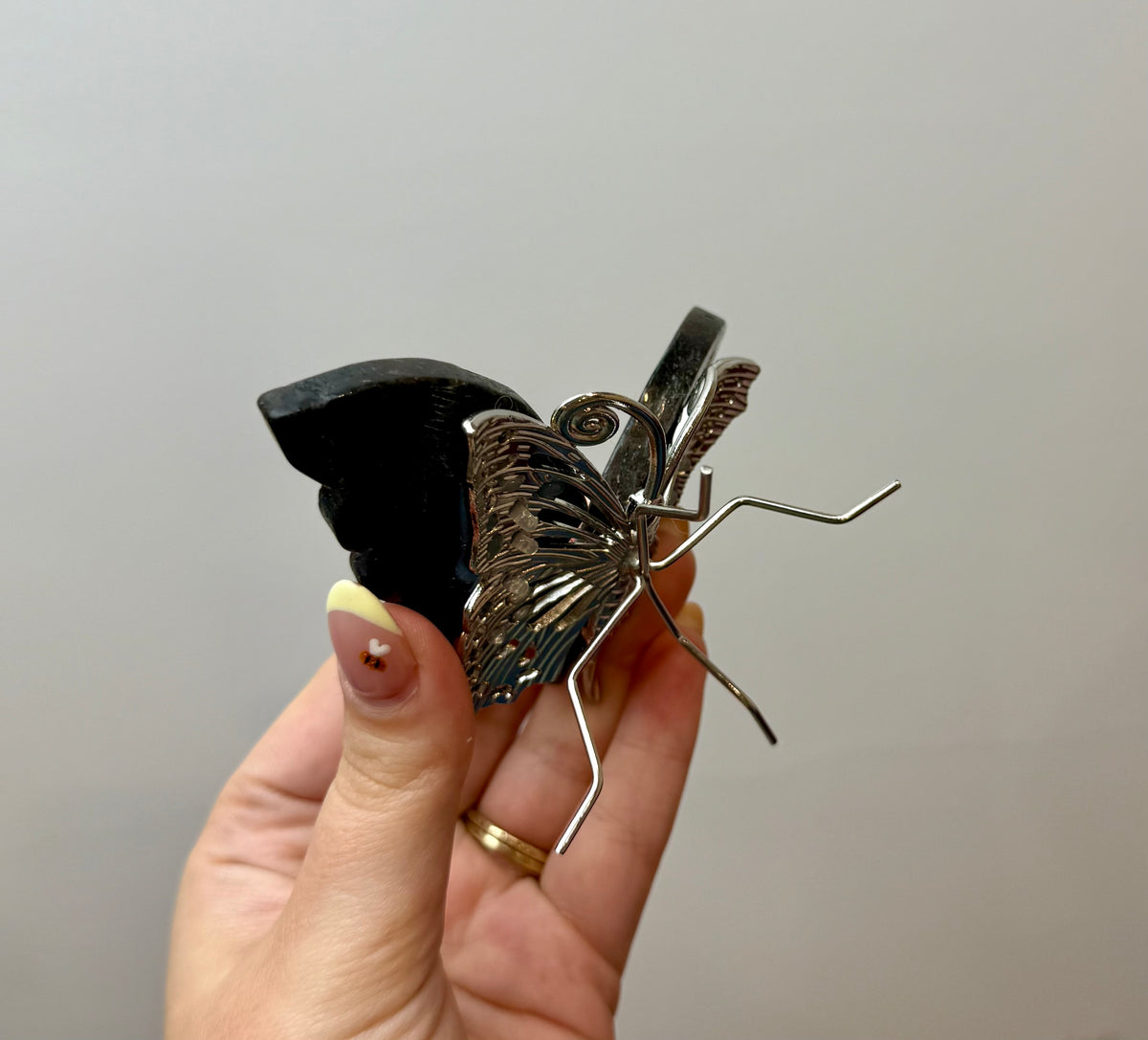 Arfvedsonite/ firework stone butterfly carving